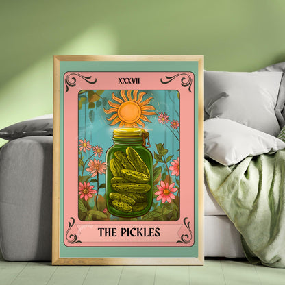 The Pickles Tarot Card Print – Funny Kitchen Wall Art Pickle Lover Gift Witch Decor Colorful Kitchen Print