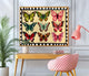 Folk Art Butterfly Print – Mid Century Modern Horizontal Wall Art