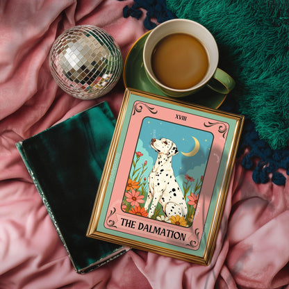 Dalmatian Tarot Card Print – The Dalmatian Dog Lover Gift Mystical Wall Art Vintage Tarot Dog Memorial Spiritual Decor