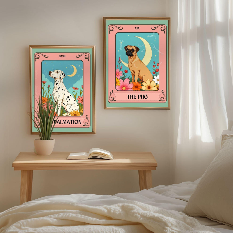 Dalmatian Tarot Card Print – The Dalmatian Dog Lover Gift Mystical Wall Art Vintage Tarot Dog Memorial Spiritual Decor