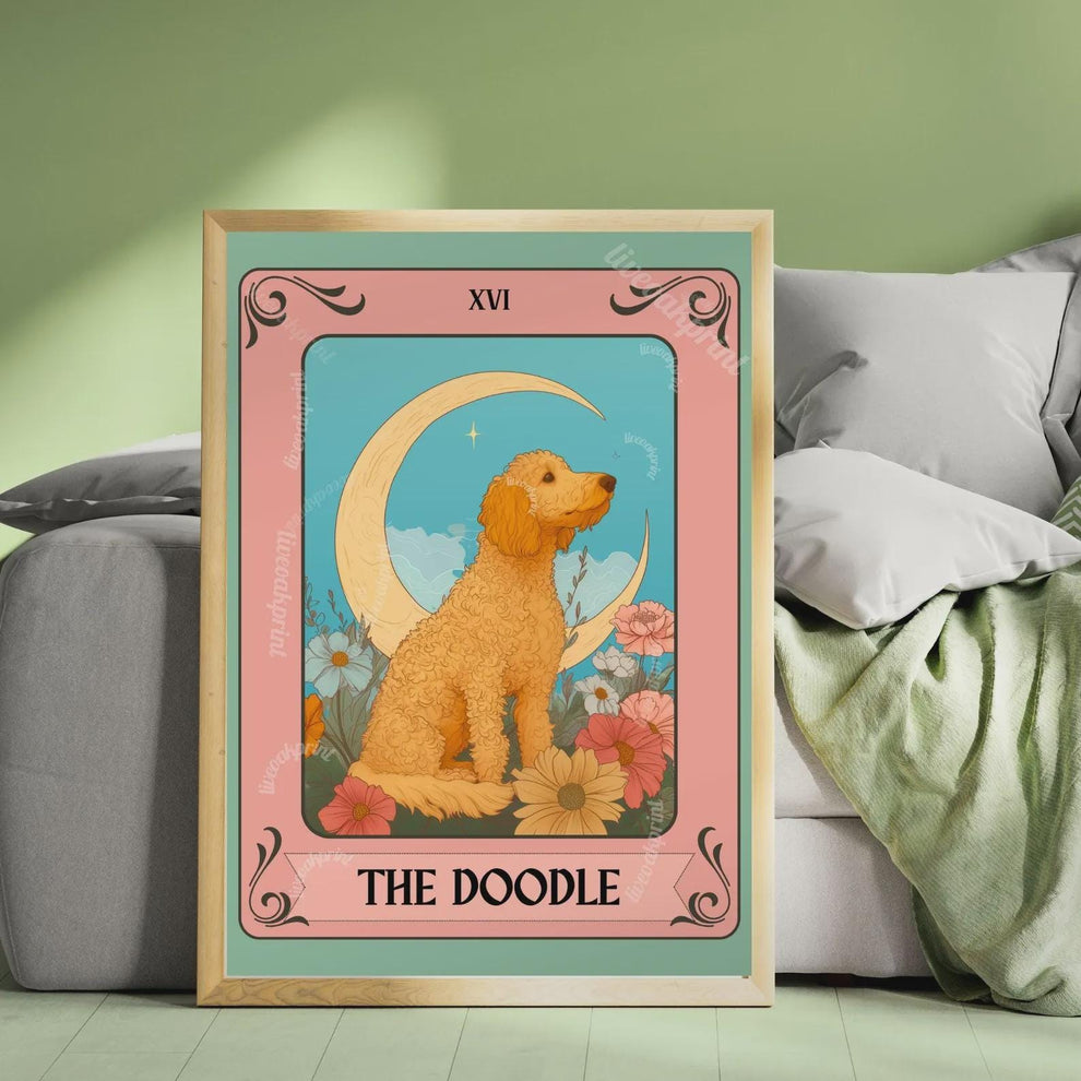 Dog Tarot Wall Art – Mystical Boho Print, Choose Your Dog Style