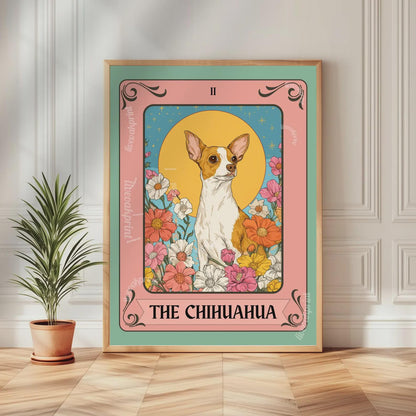 Dog Tarot Wall Art – Mystical Boho Print, Choose Your Dog Style