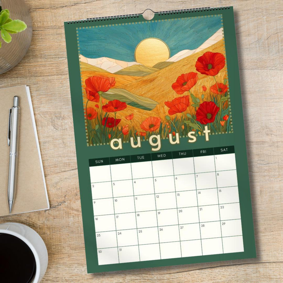 Mountain Views Calendar 2025–2026 – Mid Year Wall Calendar – July Start Academic Planner – Nature Wall Art – Gift for Hikers Outdoor Lovers