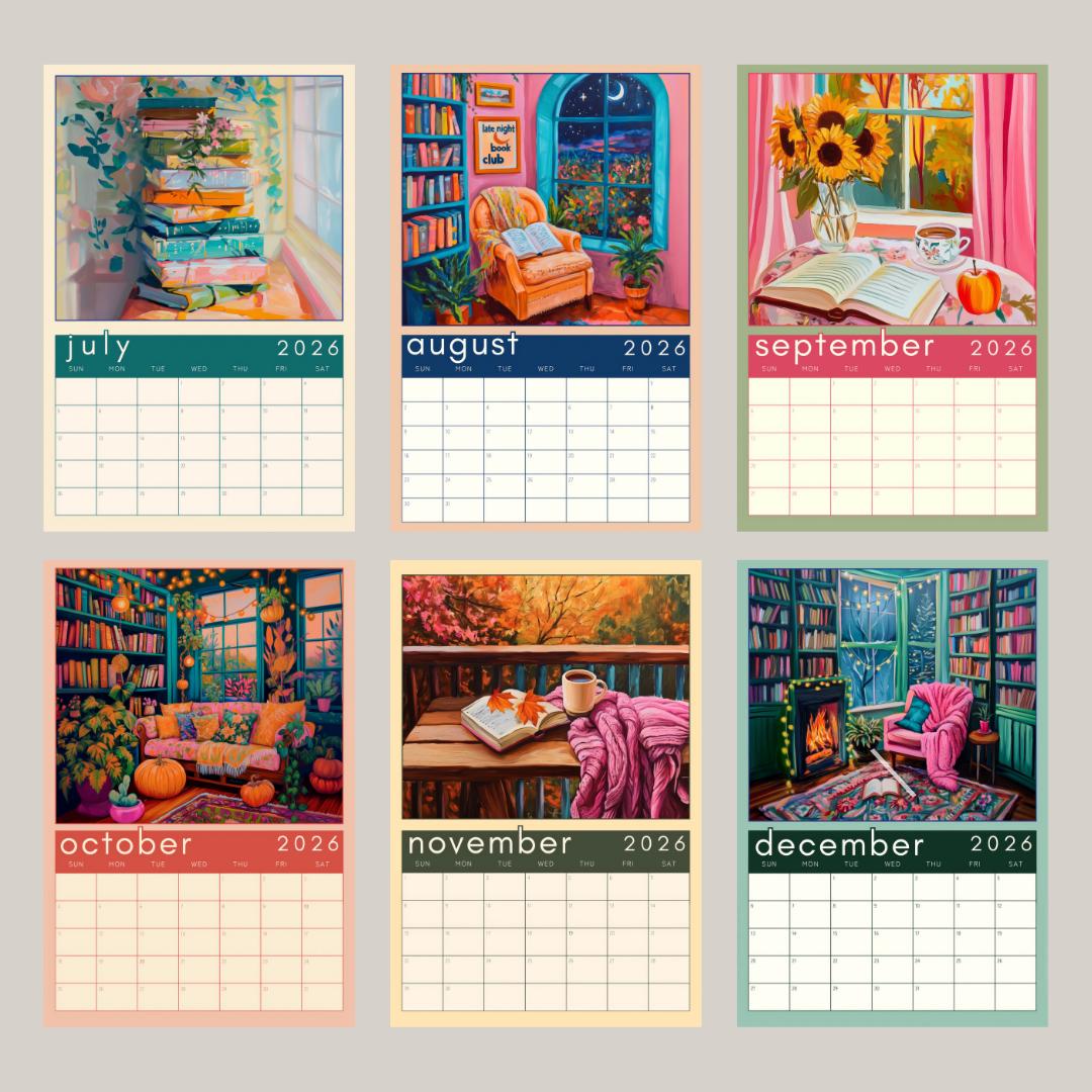 Cozy Book Nooks Calendar 2025 – Wall Calendar for Book Lovers – BookTok-Inspired Decor – Bookish Gift – Reading Nook Aesthetic Wall Art