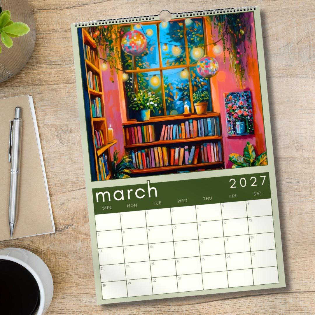 Cozy Book Nooks Calendar 2025 – Wall Calendar for Book Lovers – BookTok-Inspired Decor – Bookish Gift – Reading Nook Aesthetic Wall Art
