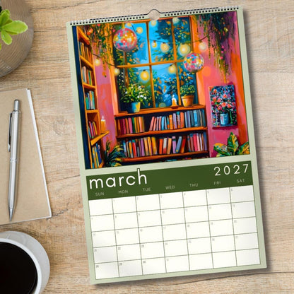 Cozy Book Nooks Calendar 2025 – Wall Calendar for Book Lovers – BookTok-Inspired Decor – Bookish Gift – Reading Nook Aesthetic Wall Art