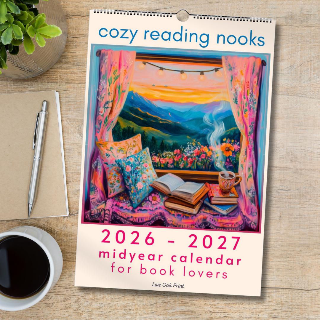 Cozy Book Nooks Calendar 2025 – Wall Calendar for Book Lovers – BookTok-Inspired Decor – Bookish Gift – Reading Nook Aesthetic Wall Art