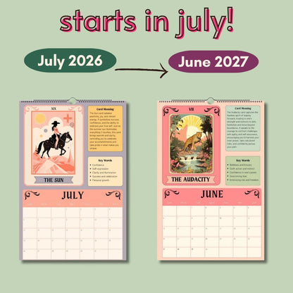 2026–2027 Mid Year Tarot Card Calendar Astrology Calendar – Witchy Calendar Tarot Card Gift Ideas –Astrology Gifts for Witchy Friend