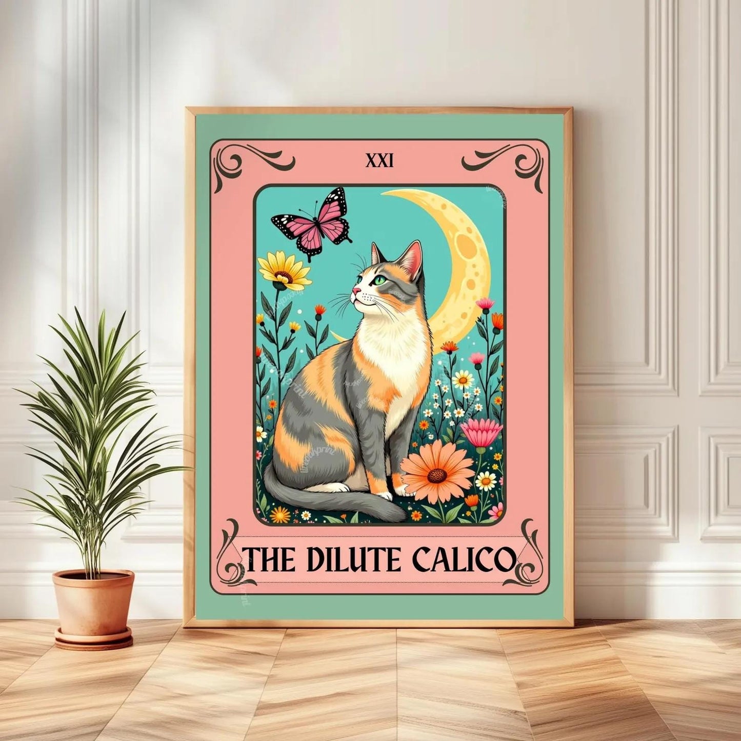 Cat Tarot Wall Art – Unique Cat Lover Gift, Mystical Boho Print Choose Your Cat (Unframed)