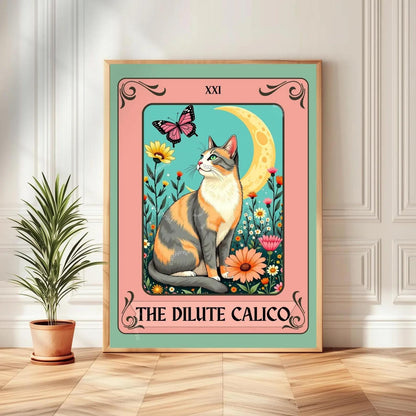 Cat Tarot Wall Art – Unique Cat Lover Gift, Mystical Boho Print Choose Your Cat (Unframed)