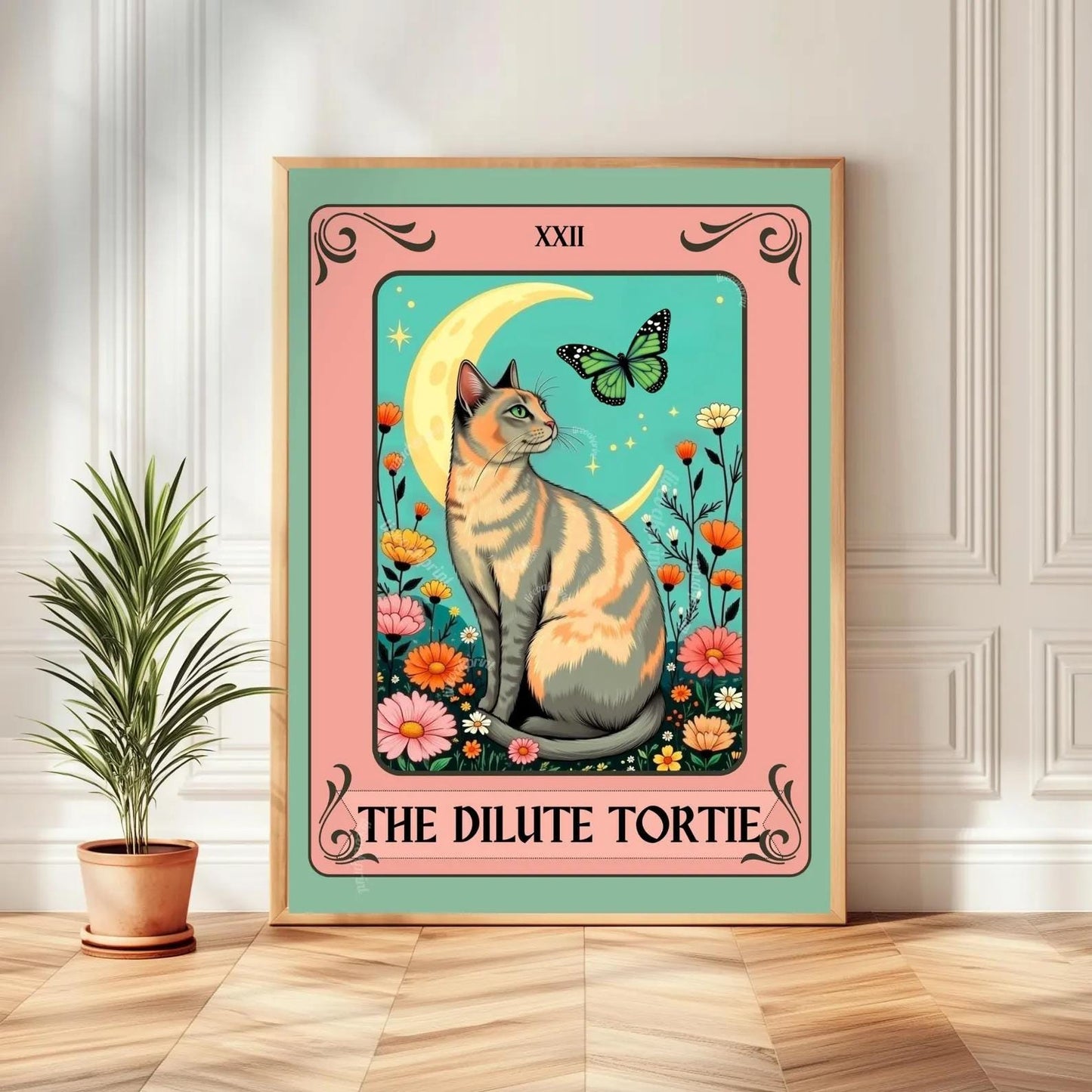 Cat Tarot Wall Art – Unique Cat Lover Gift, Mystical Boho Print Choose Your Cat (Unframed)