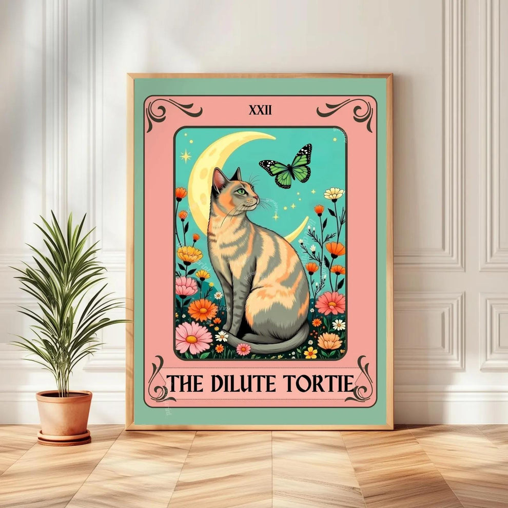 Cat Tarot Wall Art – Unique Cat Lover Gift, Mystical Boho Print Choose Your Cat (Unframed)