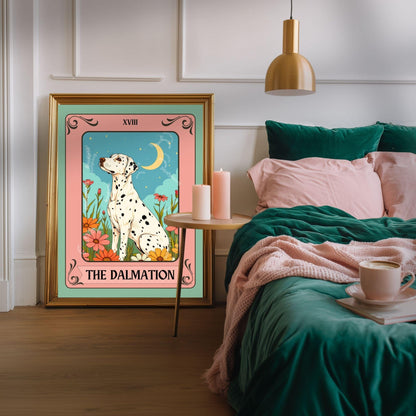 Dalmatian Tarot Card Print – The Dalmatian Dog Lover Gift Mystical Wall Art Vintage Tarot Dog Memorial Spiritual Decor