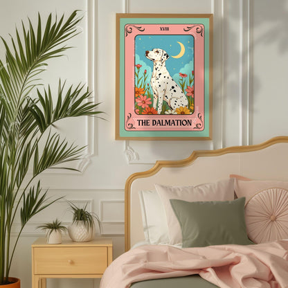 Dalmatian Tarot Card Print – The Dalmatian Dog Lover Gift Mystical Wall Art Vintage Tarot Dog Memorial Spiritual Decor