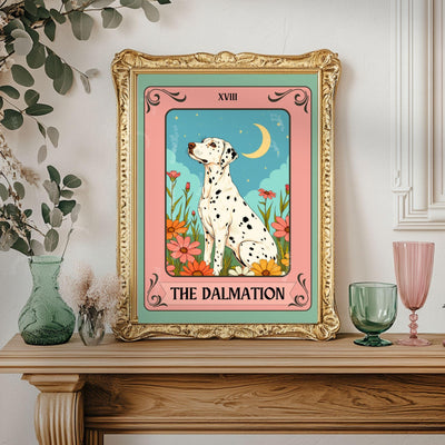 Dalmatian Tarot Card Print – The Dalmatian Dog Lover Gift Mystical Wall Art Vintage Tarot Dog Memorial Spiritual Decor