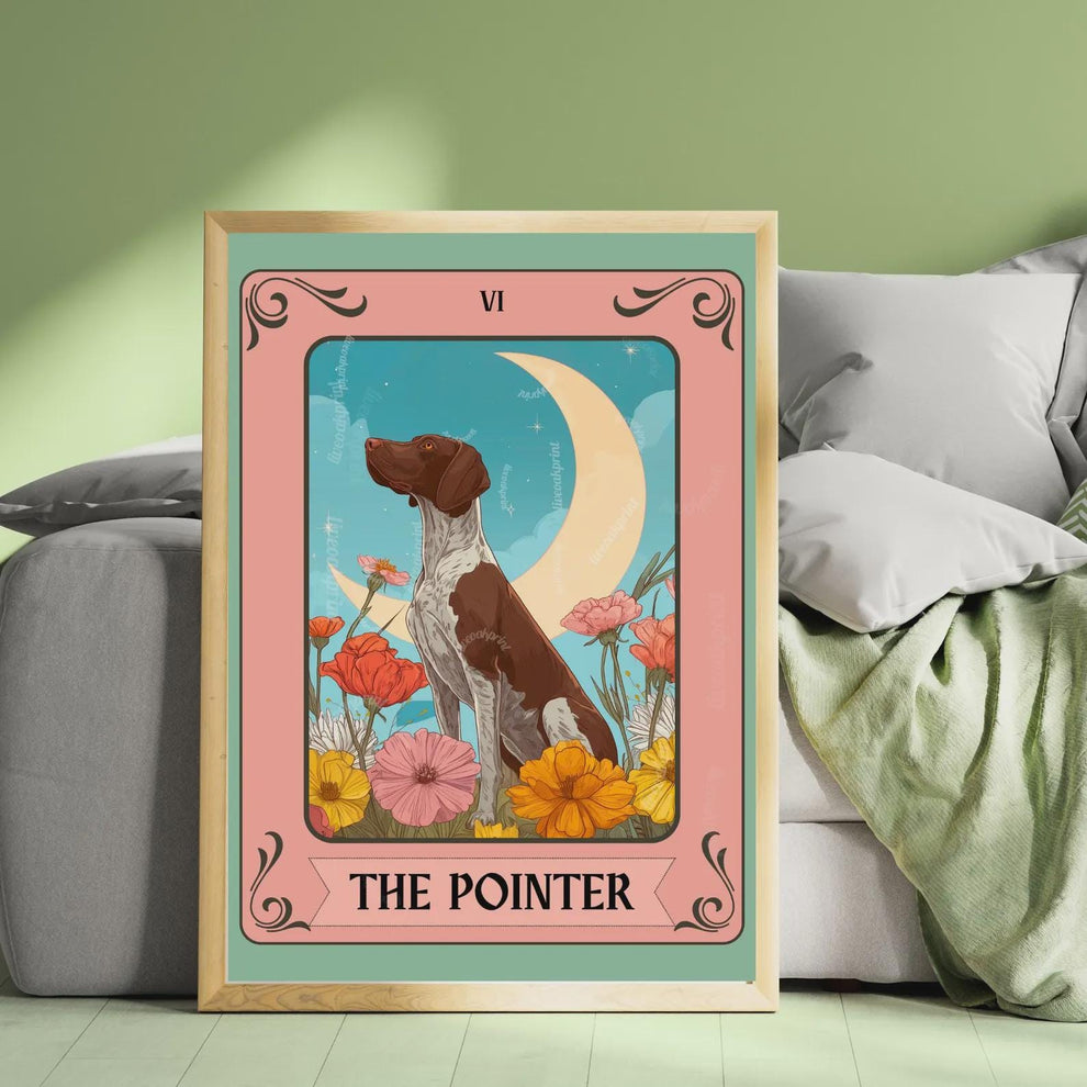 Dog Tarot Wall Art – Mystical Boho Print, Choose Your Dog Style
