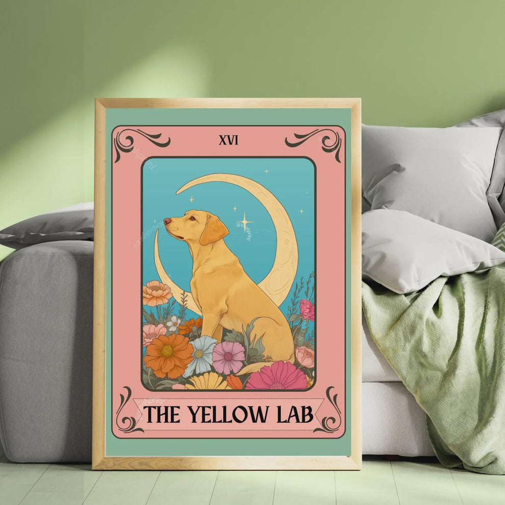 Dog Tarot Wall Art – Mystical Boho Print, Choose Your Dog Style