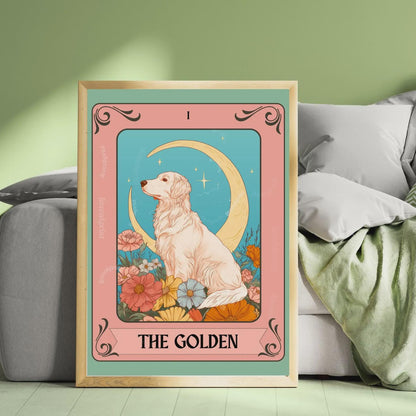 Dog Tarot Wall Art – Mystical Boho Print, Choose Your Dog Style