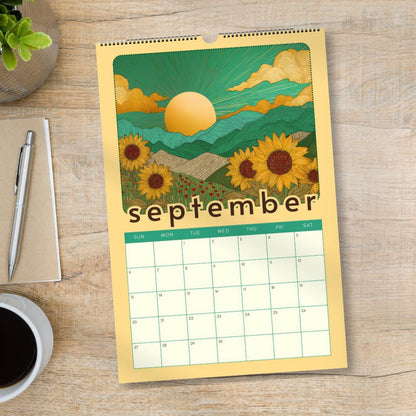 Mountain Views Calendar 2025–2026 – Mid Year Wall Calendar – July Start Academic Planner – Nature Wall Art – Gift for Hikers Outdoor Lovers
