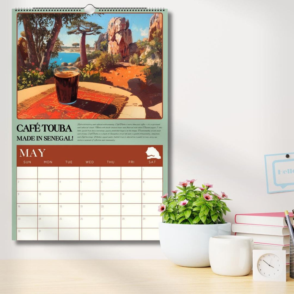 2025–2026 Mid Year Coffee Calendar – Coffee Around the World Wall Calendar – July Start Academic Planner – Travel Gift for Coffee Lovers