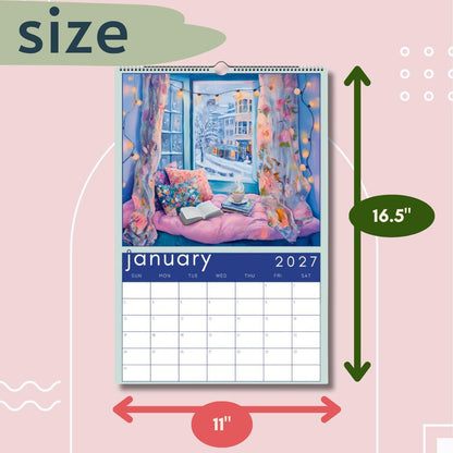 Cozy Book Nooks Calendar 2025 – Wall Calendar for Book Lovers – BookTok-Inspired Decor – Bookish Gift – Reading Nook Aesthetic Wall Art