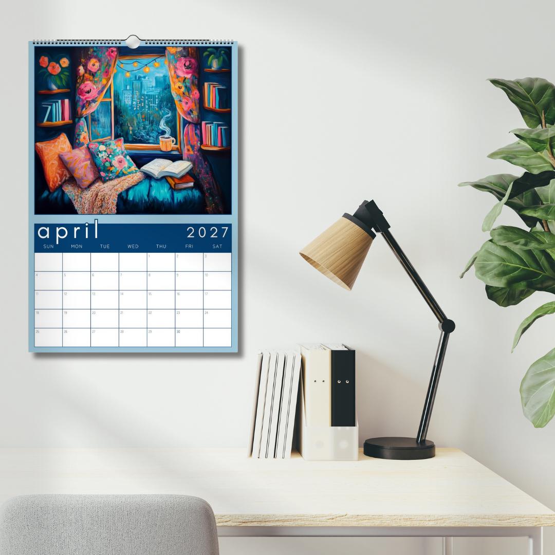 Cozy Book Nooks Calendar 2025 – Wall Calendar for Book Lovers – BookTok-Inspired Decor – Bookish Gift – Reading Nook Aesthetic Wall Art