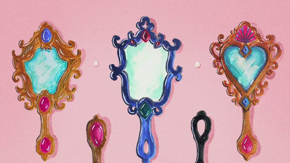 Mermaid Mirrors – Coquette Vanity Art Print, Vintage Aesthetic Decor, Pastel Mermaidcore Wall Art