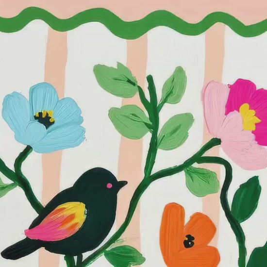 Bird and Flowers Wall Art