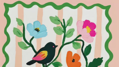 Bird and Flowers Wall Art