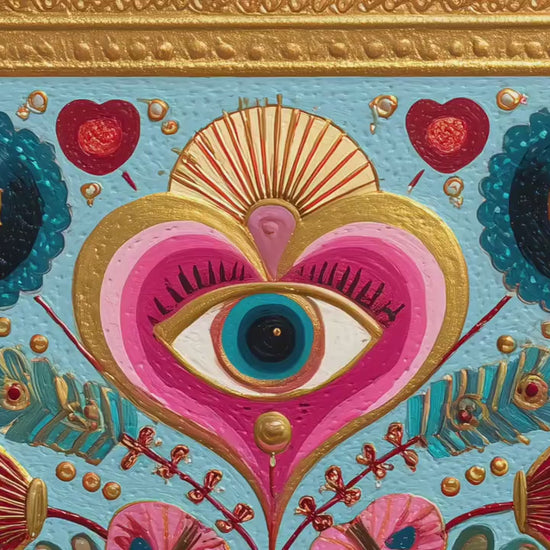 Colorful Eye and Heart Wall Art