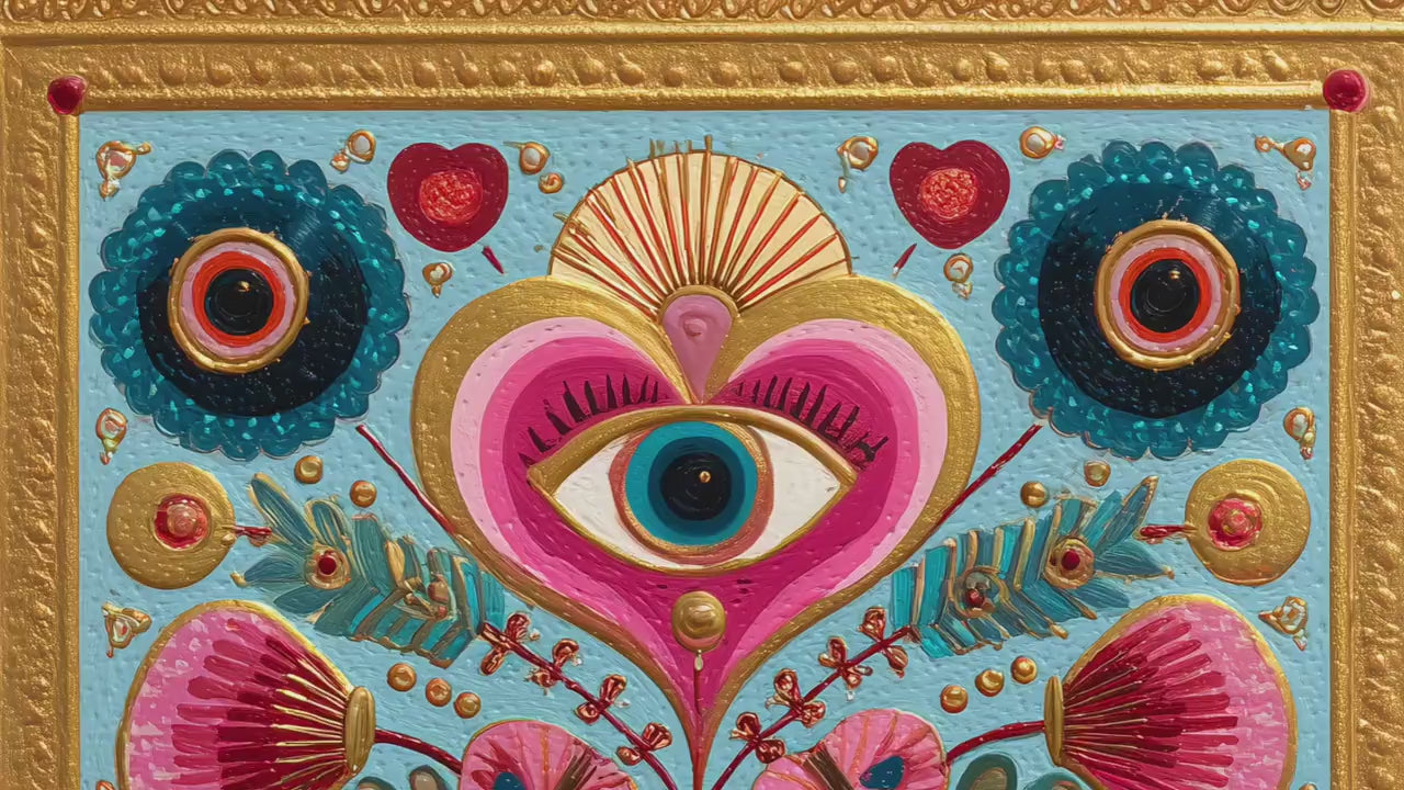 Colorful Eye and Heart Wall Art