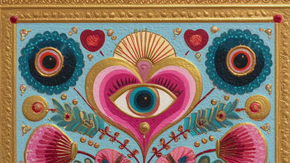 Colorful Eye and Heart Wall Art