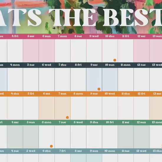 What’s the Best That Could Happen Wall Planner – Colorful Mid Year Calendar 2025–2026 – July Start Academic Planner – Motivational Print