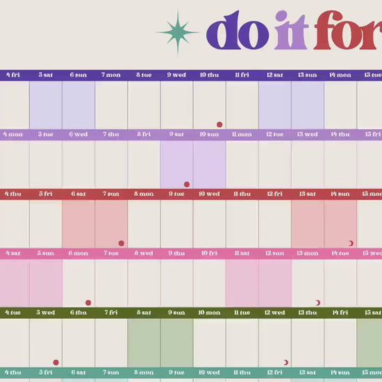 Do It For The Plot Wall Planner – Mid Year Calendar 2025–2026 – July Start Academic Planner – Dopamine Decor – Aesthetic Dorm Wall Art