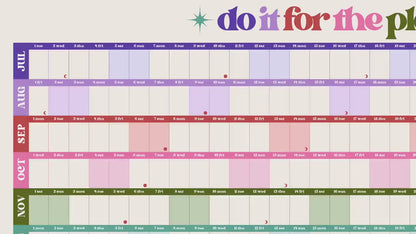 Do It For The Plot Wall Planner – Mid Year Calendar 2025–2026 – July Start Academic Planner – Dopamine Decor – Aesthetic Dorm Wall Art
