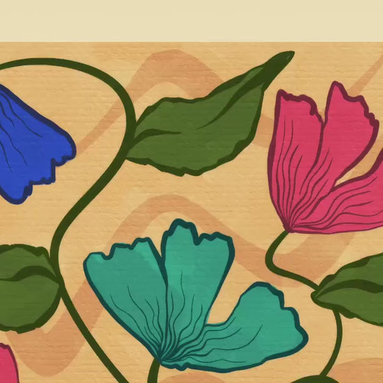 Retro Vase Floral Wall Art – Earth Tone Flower Print – Vintage Botanical Print – Maximalist Wall Art – Funky Flower Art 70s Style Decor