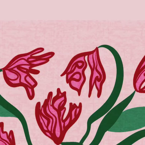 Poker Vase Wall Art – Bold Playing Card Vase Print – Funky Tulip Floral Print – Abstract Modern Decor – Pink and Green Maximalist Wall Art