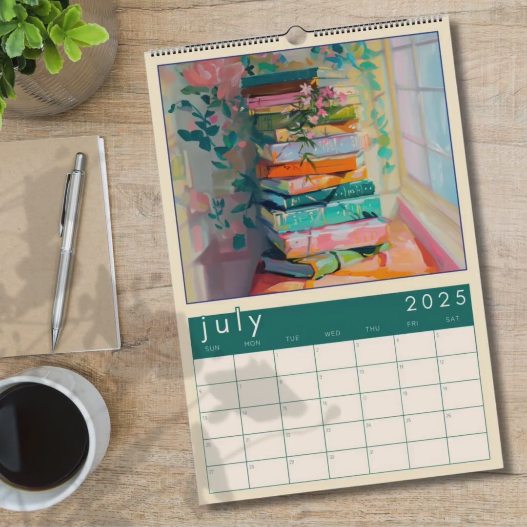 Cozy Book Nooks Calendar 2025 – Wall Calendar for Book Lovers – BookTok-Inspired Decor – Bookish Gift – Reading Nook Aesthetic Wall Art