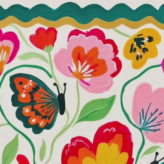 Butterfly Wall Art – Colorful Floral Print – Whimsical Botanical Home Decor Dopamine Art Print For Living Room or For Bedroom