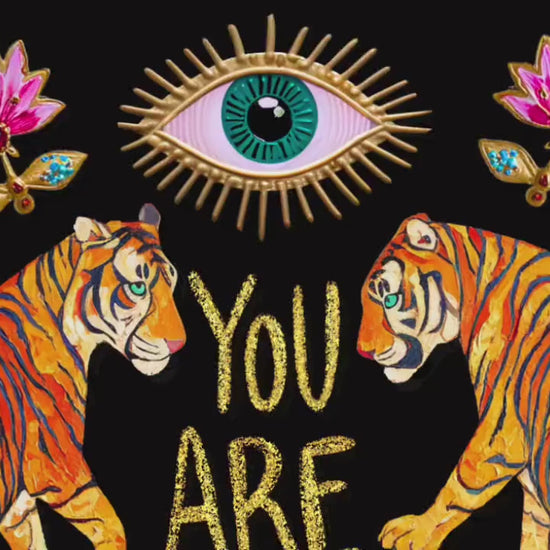 You Are The Magic Print – Tiger Wall Art Jungalow Print Surrealist Wall Art Witchy Wall Decor Boho Eye Wall Art Witchy Wall Decor