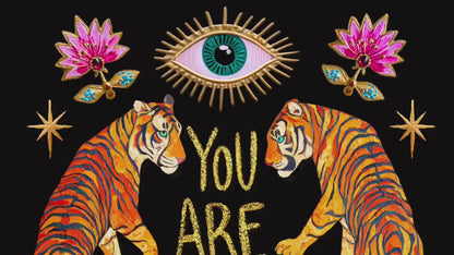 You Are The Magic Print – Tiger Wall Art Jungalow Print Surrealist Wall Art Witchy Wall Decor Boho Eye Wall Art Witchy Wall Decor