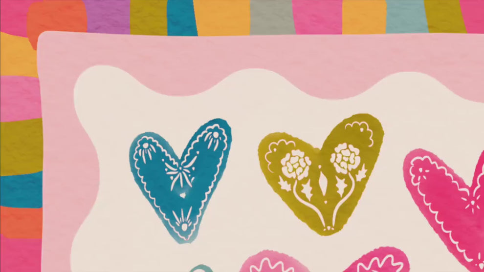 Colorful Heart Art Print – Whimsical Patchwork Heart Wall Art – Playful Colorful Print – Coquette Room Decor – Bright Bold Maximalist Art