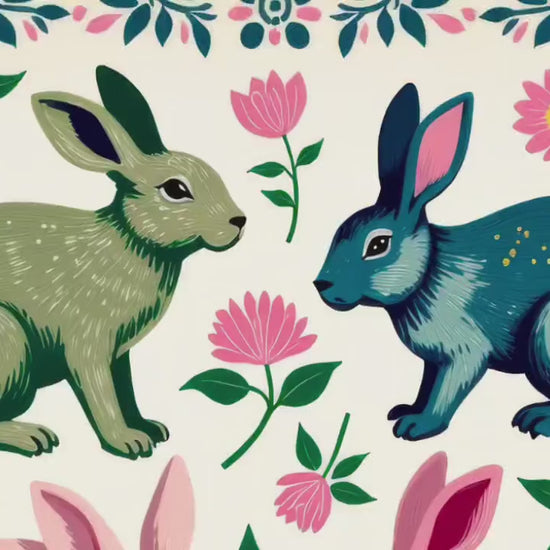 Rabbit Art Print – Playful Maximalist Home Decor