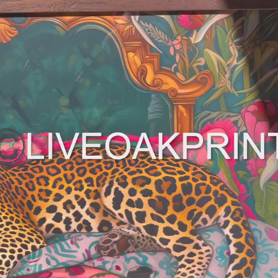 Sleepy Leopard in a Vintage Bed Print