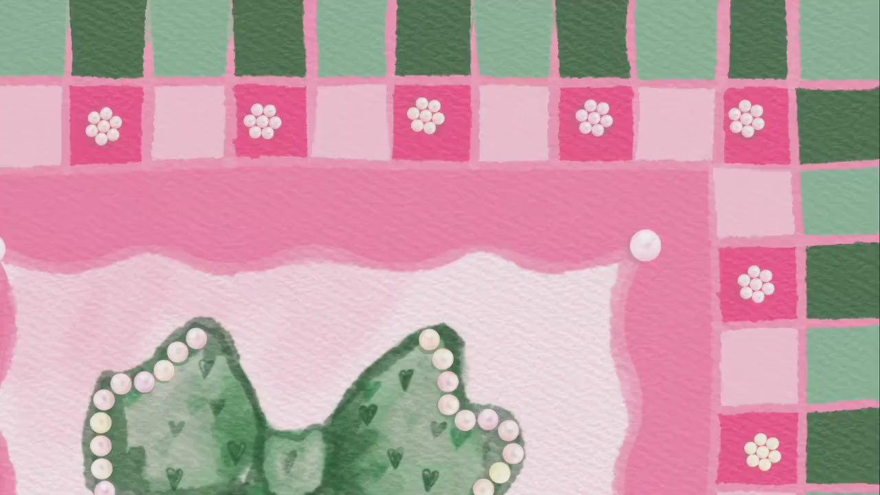 Green and Pink Bow Print