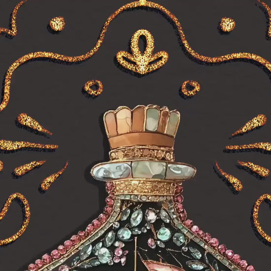 Ship in a Bottle Art Print – Coastal Wall Art – Dark Nautical Decor – Whimsical Ocean Poster – Maritime Fantasy Print – Maximalist Beach Art