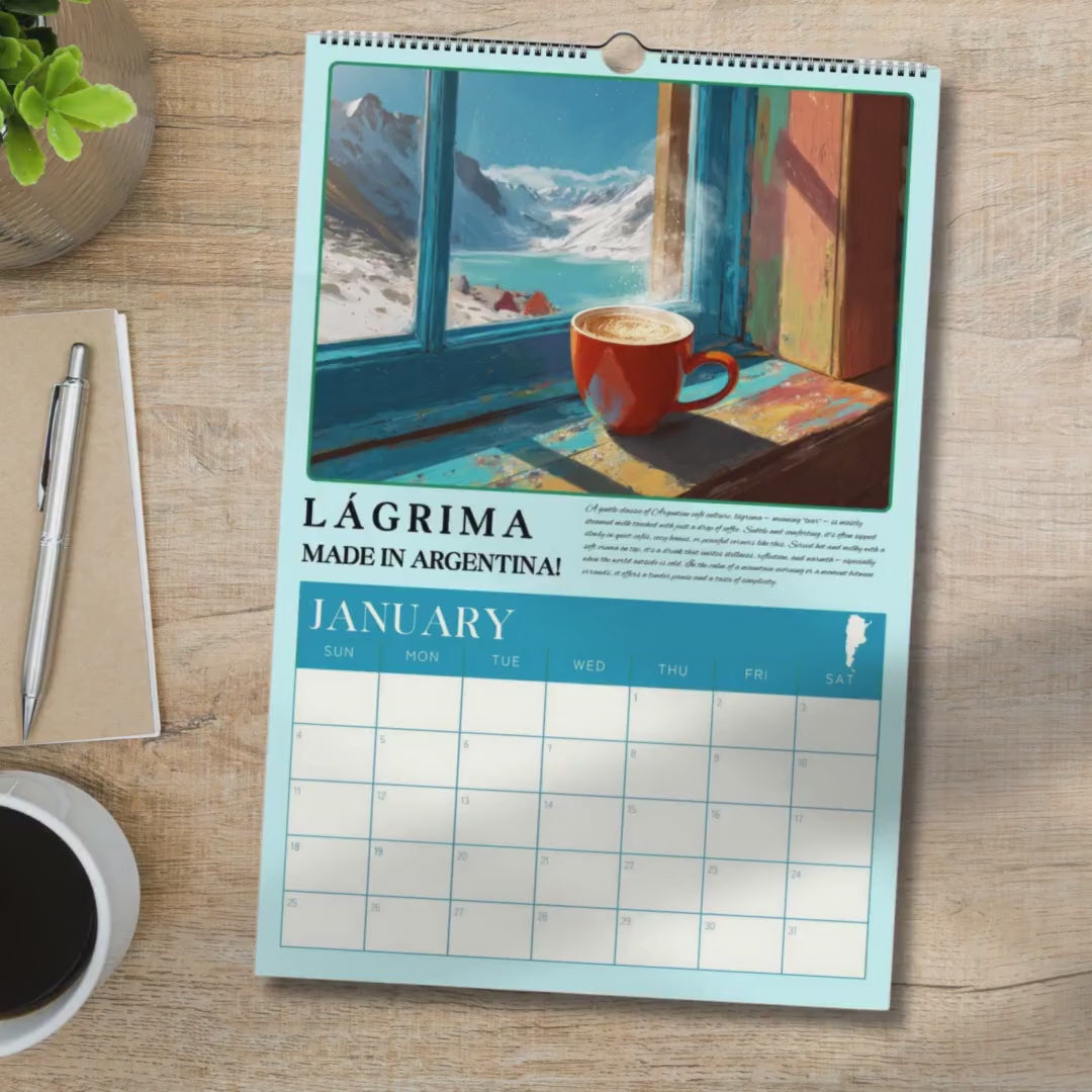 2026 Wall Calendar: Coffee Around the World – Coffee Wall Calendar – Coffee Gift Ideas
