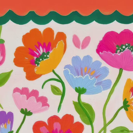 Green and Orange Floral Wall Art