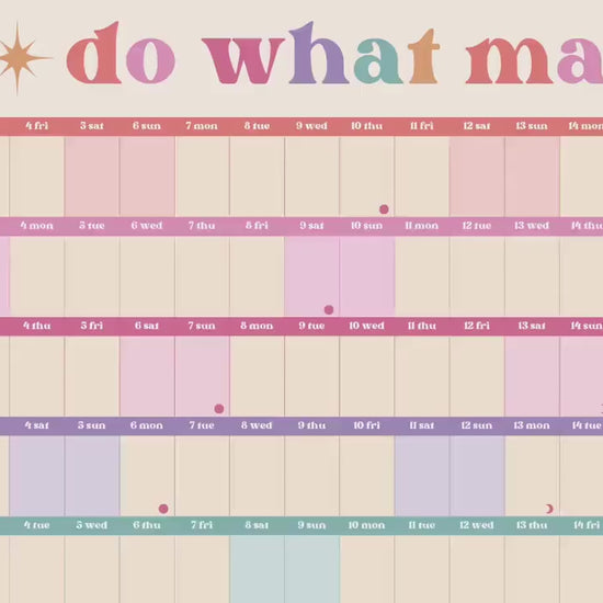 Do What Makes You Happy Calendar – Pastel Mid Year Wall Planner 2025–2026 – Aesthetic Dopamine Decor – July Start School Year Calendar