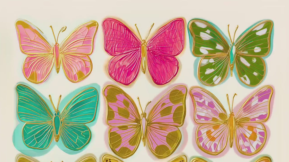 Colorful Butterfly Wall Art Print – Maximalist Dopamine Decor for Bedroom, Living Room, or Boho Gallery Wall Dorm Wall Decor Funky Kids Room